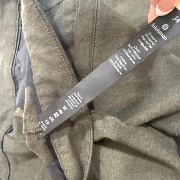 Lululemon Pants Mens 34x27- Green ABC Slim Fit Commission Warpstreme Performance - Picture 3 of 13